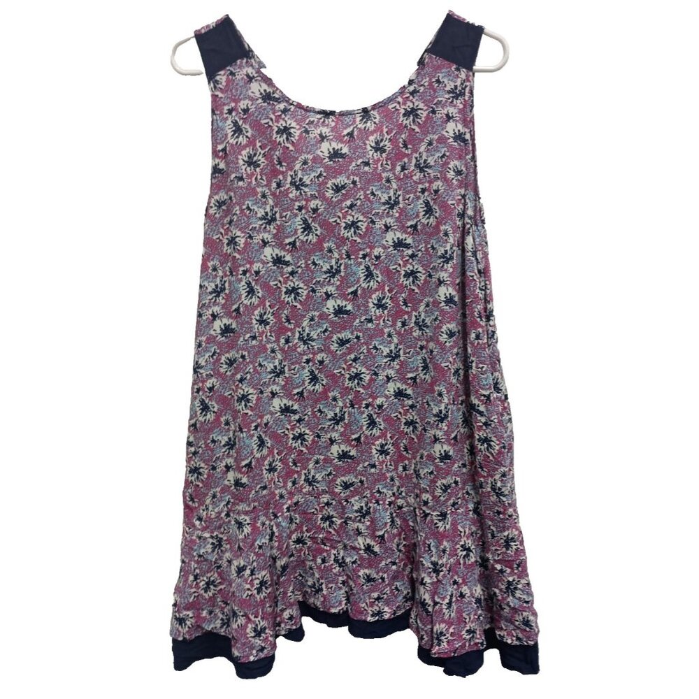 Umgee USA Womens BOHO Tank Top Medium Purple‎ Floral Print Festival Casual